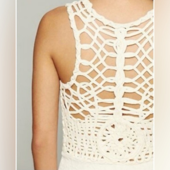 Free People jacquard knit cottagecore peplum top - cream - size xs - Picture 8 of 16